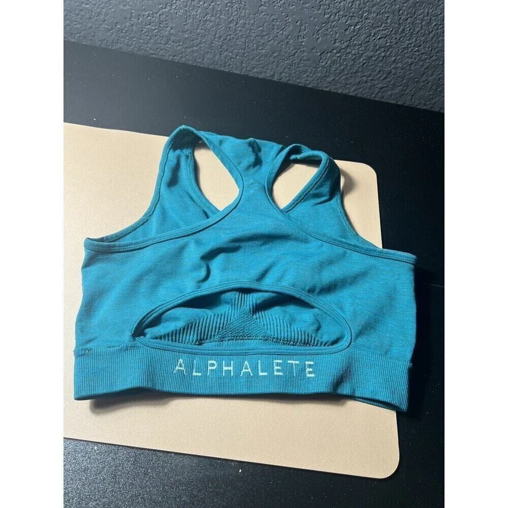 ALPHALETE Women’s Sports Bra Aero Racerback Cut-Out Athleisure Vivid Blue XS
